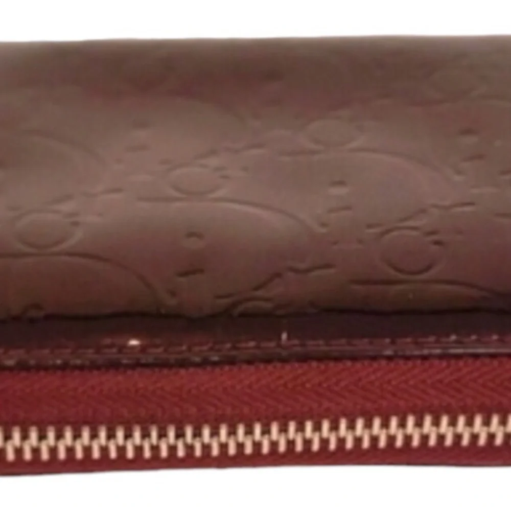 Christian Dior Bordeaux Trotter Patent Leather Long Zippy Wallet